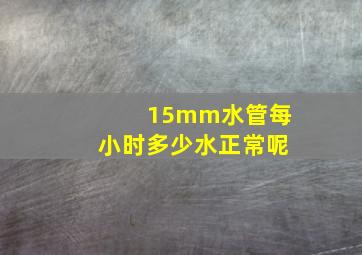 15mm水管每小时多少水正常呢