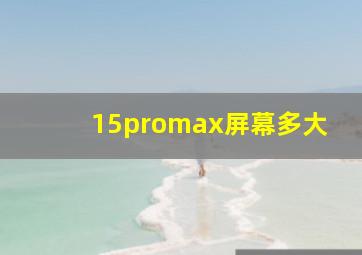 15promax屏幕多大