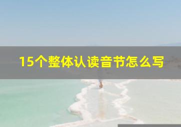 15个整体认读音节怎么写