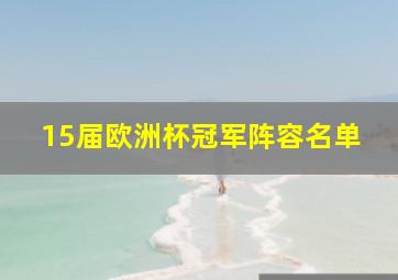 15届欧洲杯冠军阵容名单