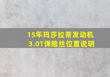 15年玛莎拉蒂发动机3.0T保险丝位置说明