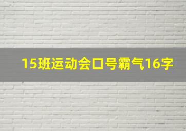 15班运动会口号霸气16字