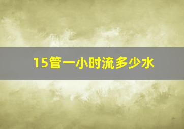 15管一小时流多少水