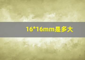 16*16mm是多大