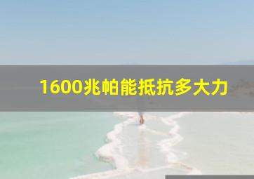 1600兆帕能抵抗多大力