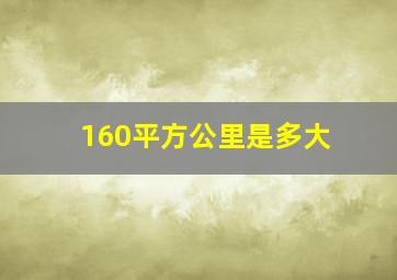 160平方公里是多大