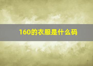 160的衣服是什么码