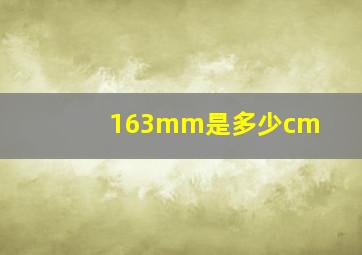 163mm是多少cm