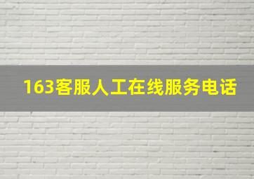 163客服人工在线服务电话