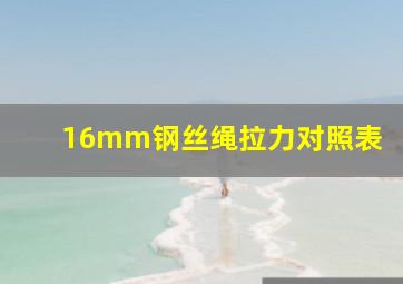 16mm钢丝绳拉力对照表