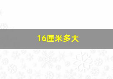 16厘米多大