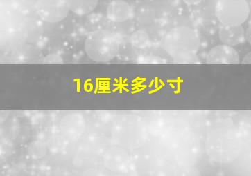 16厘米多少寸