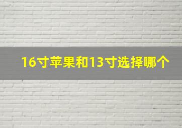 16寸苹果和13寸选择哪个