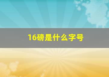 16磅是什么字号