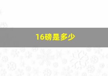 16磅是多少