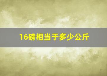 16磅相当于多少公斤