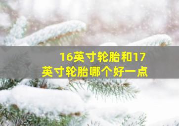 16英寸轮胎和17英寸轮胎哪个好一点