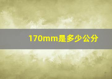 170mm是多少公分