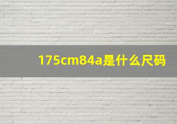 175cm84a是什么尺码