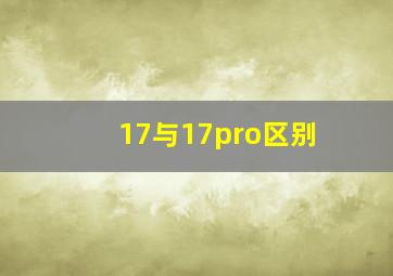 17与17pro区别