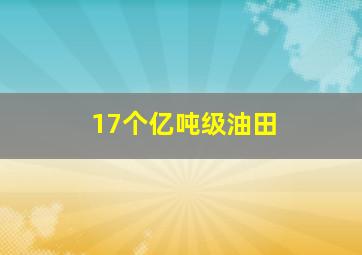 17个亿吨级油田