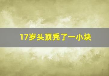 17岁头顶秃了一小块