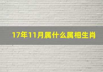 17年11月属什么属相生肖