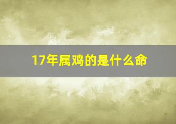 17年属鸡的是什么命