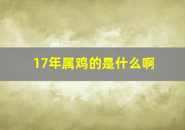 17年属鸡的是什么啊