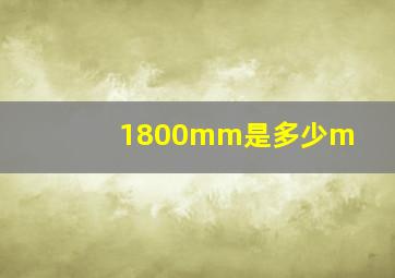 1800mm是多少m