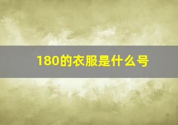 180的衣服是什么号