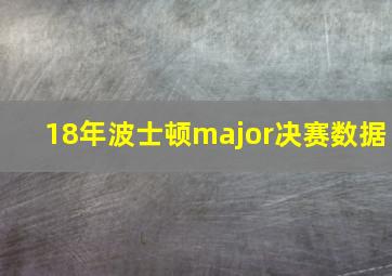 18年波士顿major决赛数据