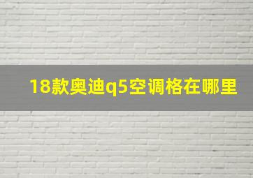 18款奥迪q5空调格在哪里