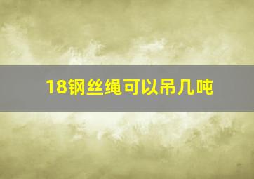 18钢丝绳可以吊几吨