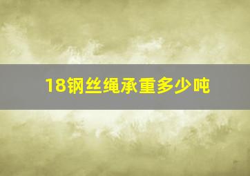 18钢丝绳承重多少吨