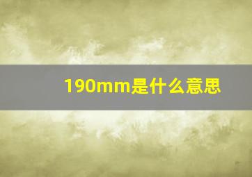 190mm是什么意思