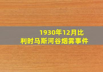 1930年12月比利时马斯河谷烟雾事件