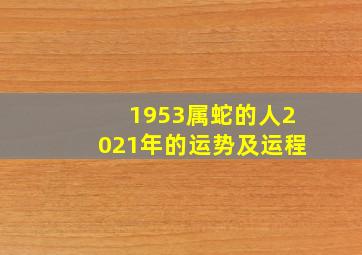 1953属蛇的人2021年的运势及运程