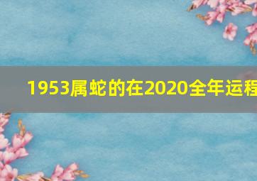 1953属蛇的在2020全年运程