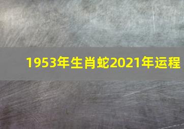 1953年生肖蛇2021年运程