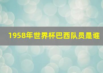 1958年世界杯巴西队员是谁