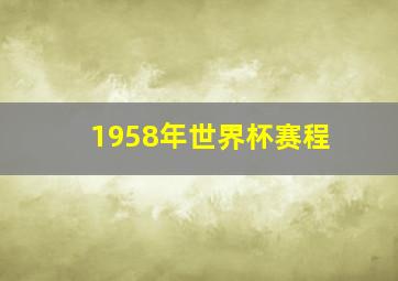 1958年世界杯赛程