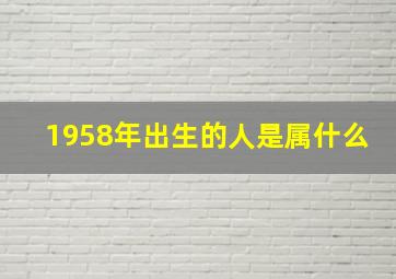 1958年出生的人是属什么