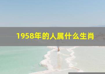 1958年的人属什么生肖