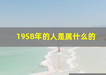 1958年的人是属什么的