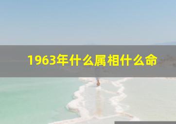 1963年什么属相什么命