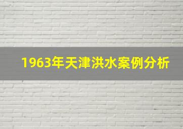 1963年天津洪水案例分析