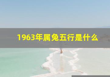 1963年属兔五行是什么