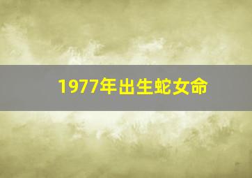 1977年出生蛇女命