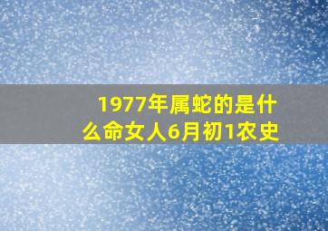 1977年属蛇的是什么命女人6月初1农史